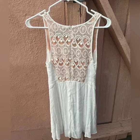 Blessed Are The Meek White and Nude Lace Boho Dress - Picture 4 of 4